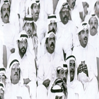 جانب من حضور المنصة الرئيسية لاستاد مدينة عيسى اثناء متابعة احدى المباريات في بطولة دوري ابطال الخليج 1989م