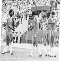 فرحة بحرينية بعد تسجيل هدف في المرمى القطري عام 1979م